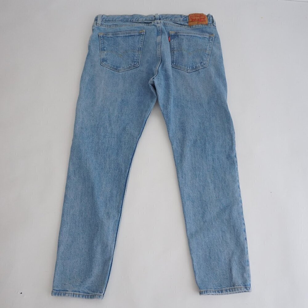 Levi's 512 Straight Leg Light Wash Button #1001 Denim Blue Jeans Size 36X30